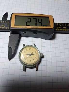 Timex Vintage Watch Case with Cream Dial and Silver-Tone Case